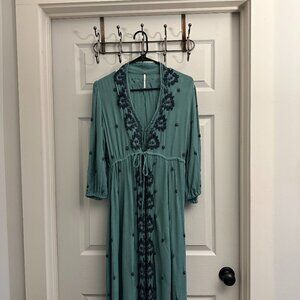 Free People Embroidered Fable Midi Dress